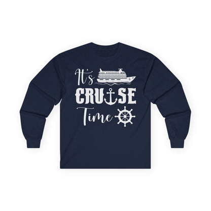 It’s Cruise Time Shirt - Nautical Ship Anchor Wheel Bold Graphic Long Sleeve - Best Cruise Shirts