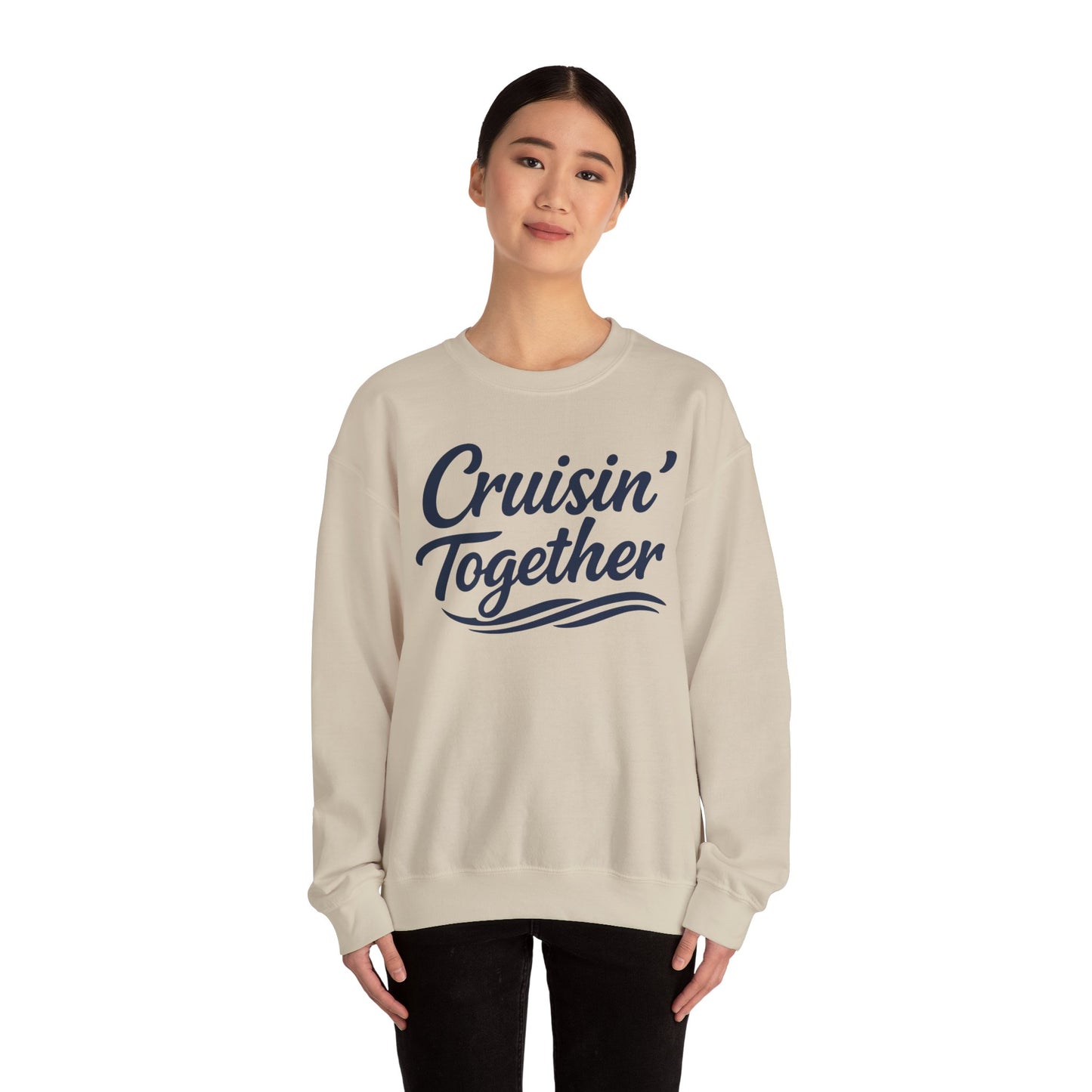 Cruisin Together Group Unity Shirt with Bold Script and Wave Design Sweatshirt - View 18 - Best Cruise Shirts
