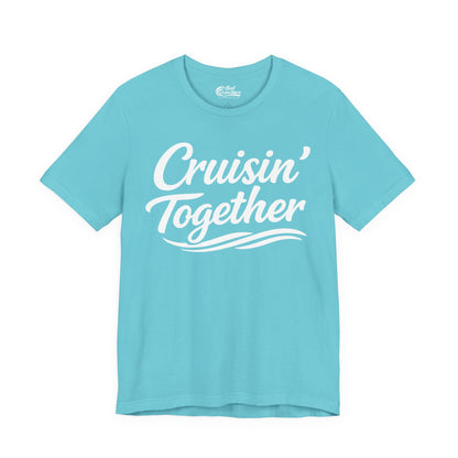 Cruisin Together Group Unity Shirt with Bold Script and Wave Design Premium Tee - View 5 - Best Cruise Shirts