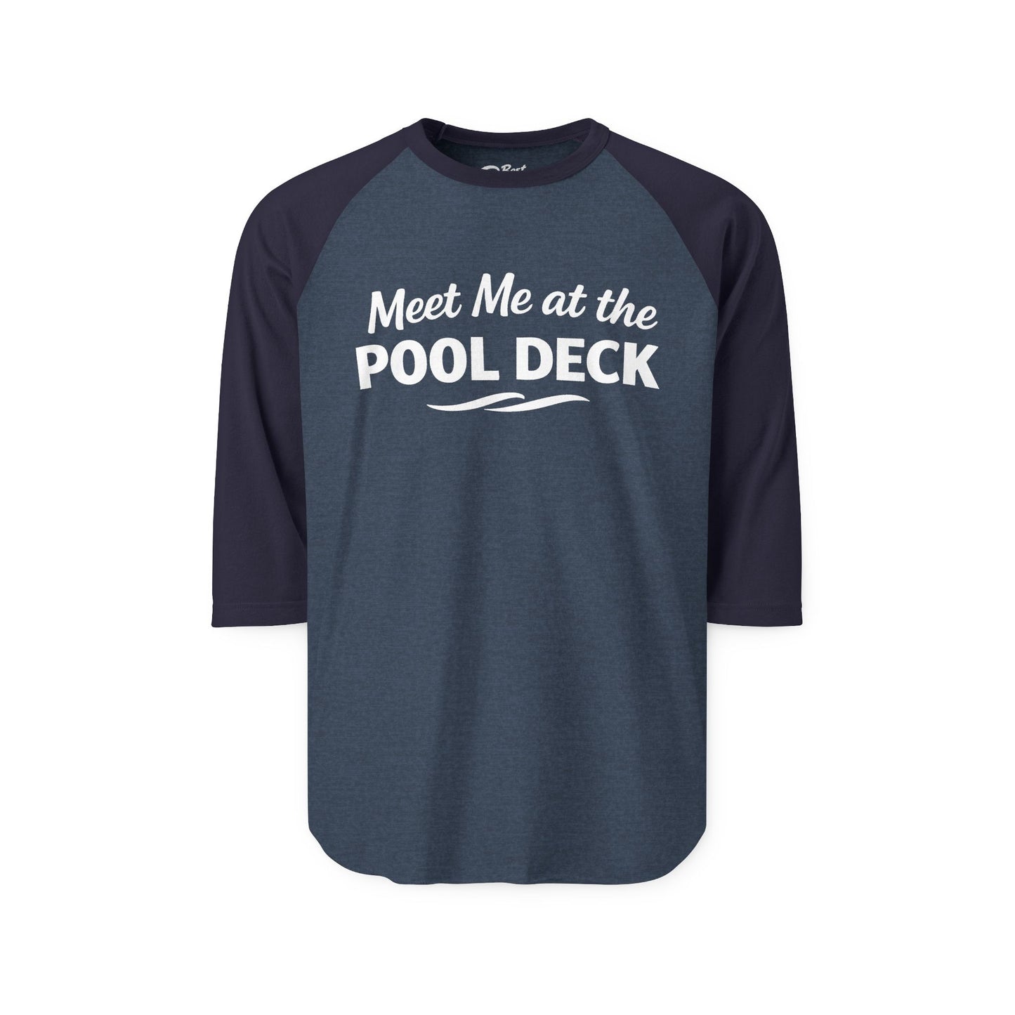 Meet Me At The Pool Deck Bold Fun Poolside Water Wave Shirt 3/4 Sleeve - Best Cruise Shirts