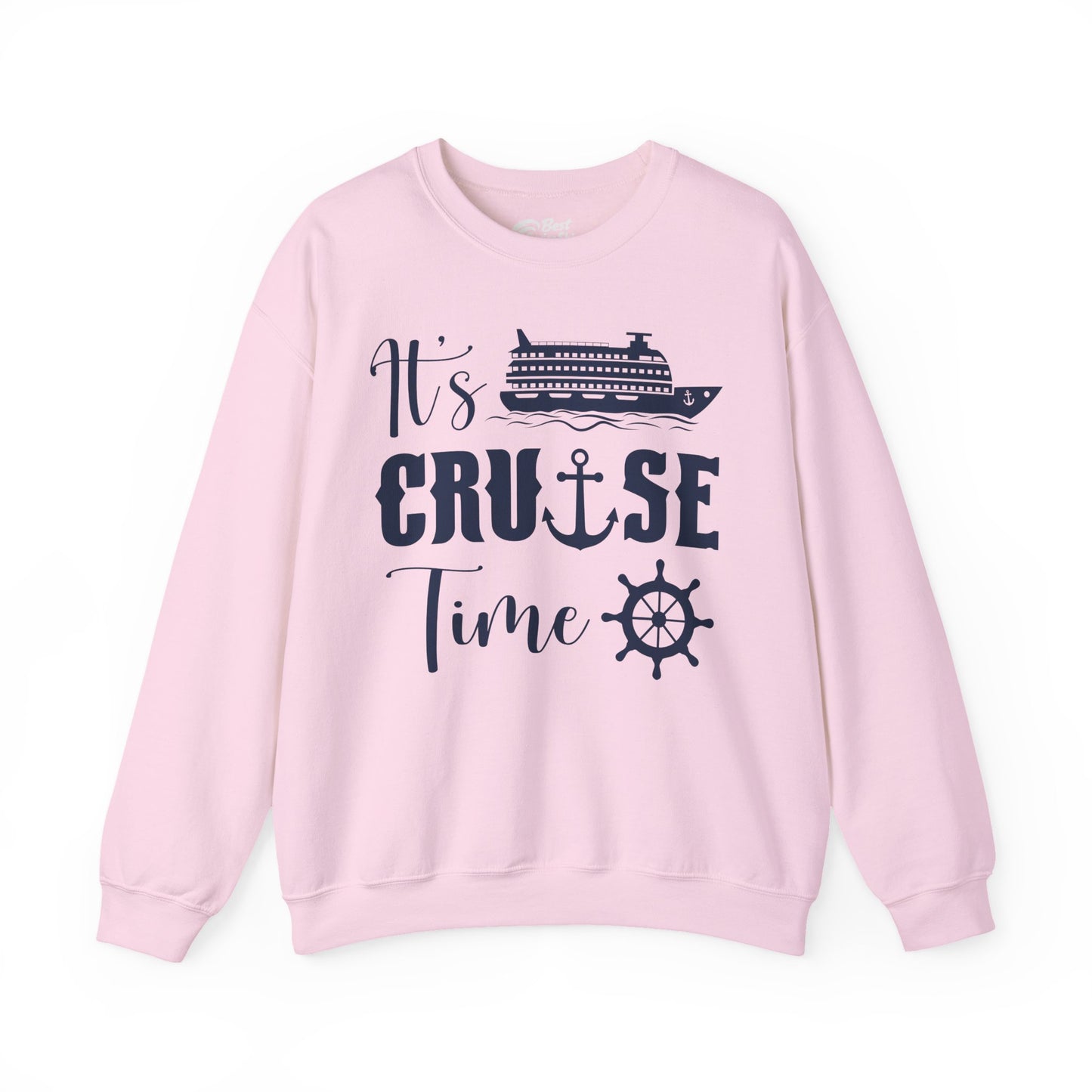 It’s Cruise Time Shirt - Nautical Ship Anchor Wheel Bold Graphic Sweatshirt - View 10 - Best Cruise Shirts