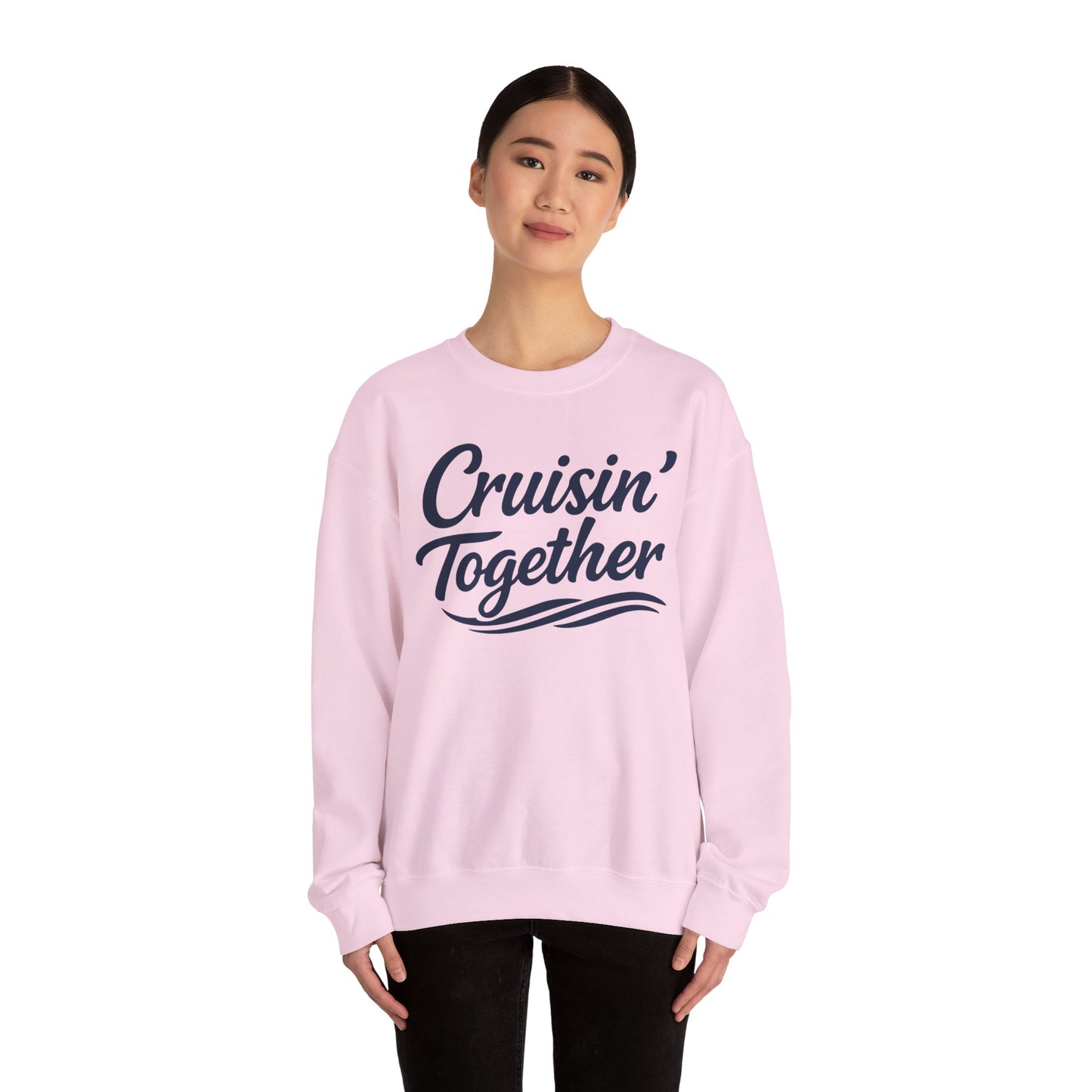 Cruisin Together Group Unity Shirt with Bold Script and Wave Design Sweatshirt - View 36 - Best Cruise Shirts