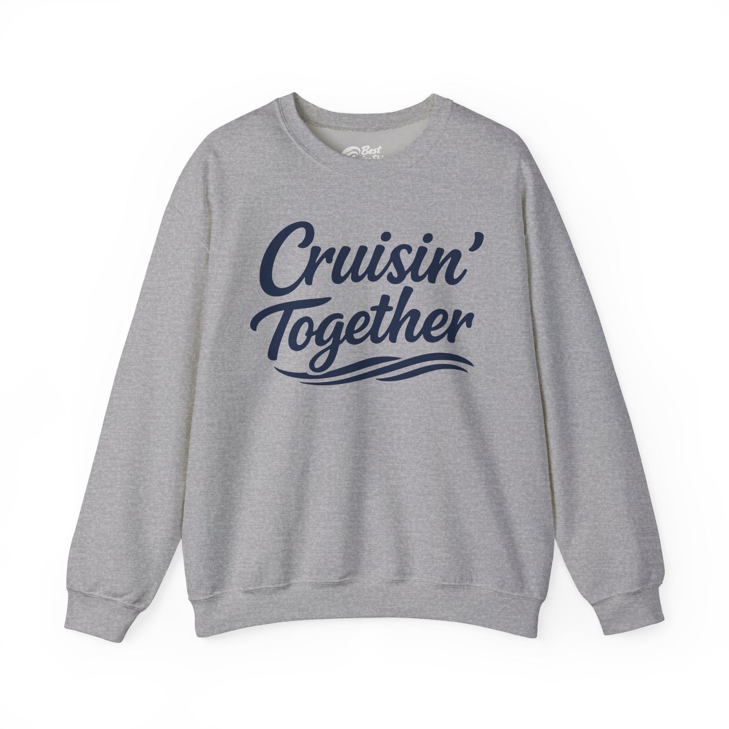 Cruisin Together Group Unity Shirt with Bold Script and Wave Design Sweatshirt - View 5 - Best Cruise Shirts