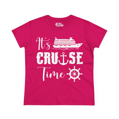 It’s Cruise Time Shirt - Nautical Ship Anchor Wheel Bold Graphic Ladies Tee - View 6 - Best Cruise Shirts