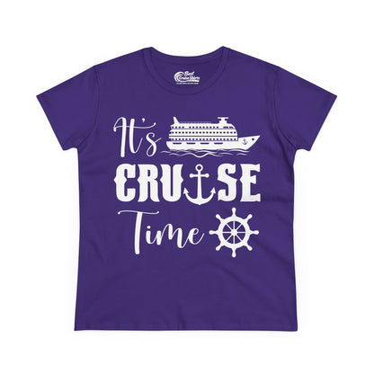 It’s Cruise Time Shirt - Nautical Ship Anchor Wheel Bold Graphic Ladies Tee - View 4 - Best Cruise Shirts