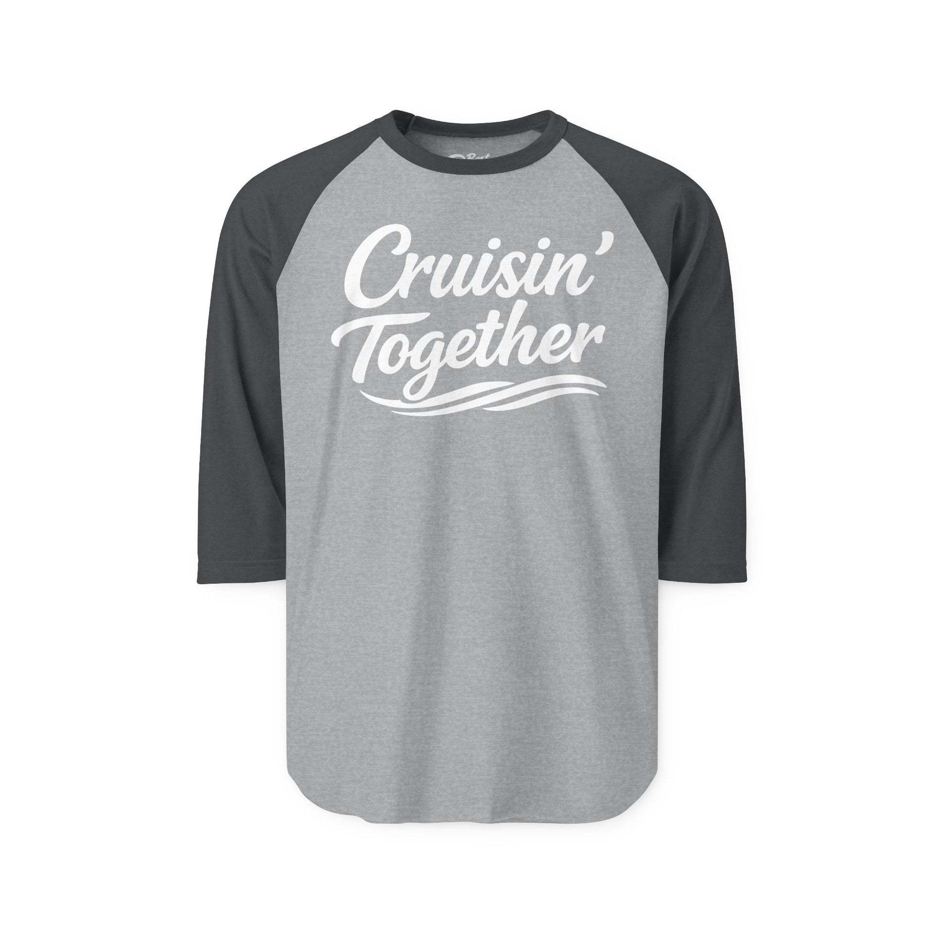 Cruisin Together Group Unity Shirt with Bold Script and Wave Design 3/4 Sleeve - Best Cruise Shirts