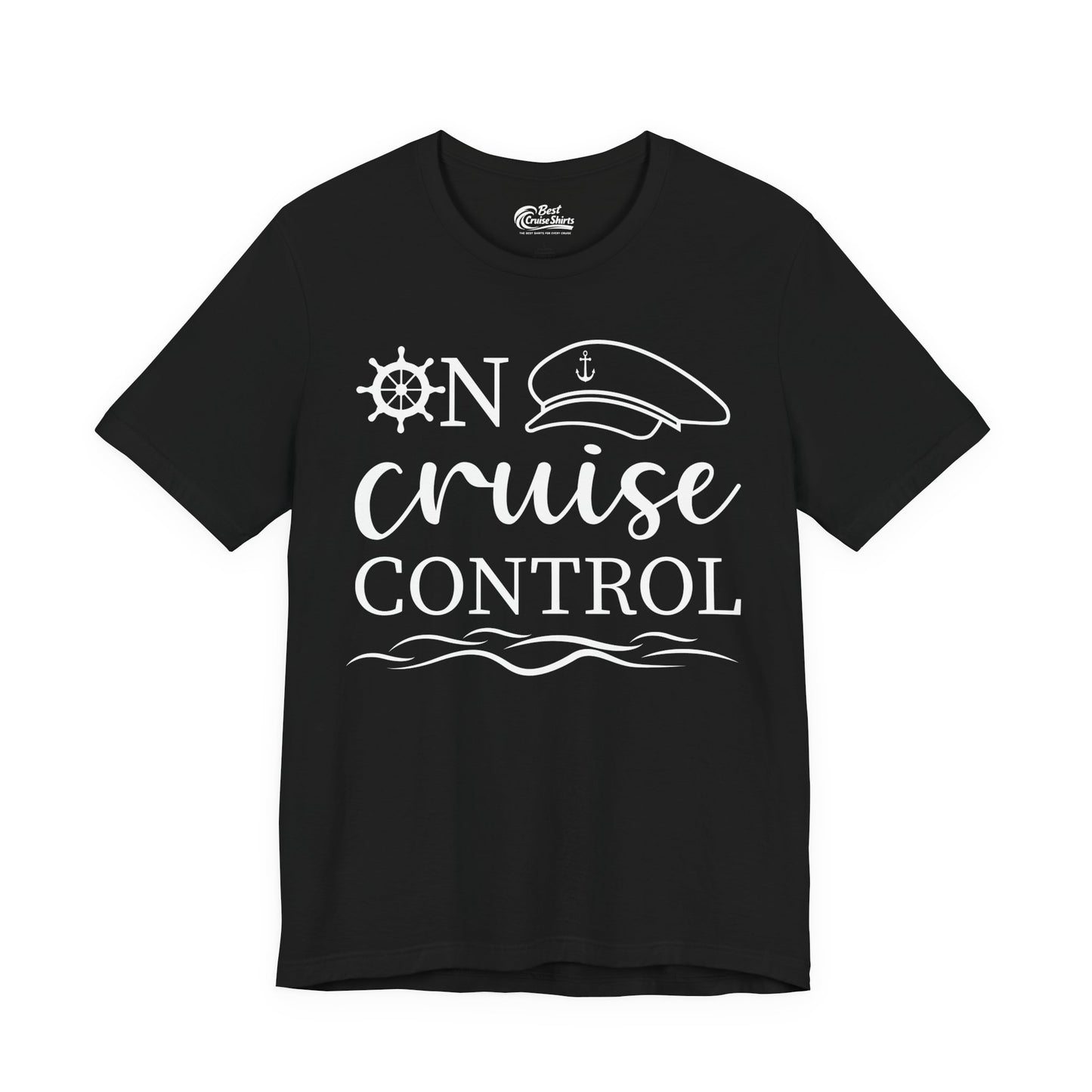 On Cruise Control Shirt - Nautical Captain Hat and Ship Wheel Design Premium Tee - Best Cruise Shirts