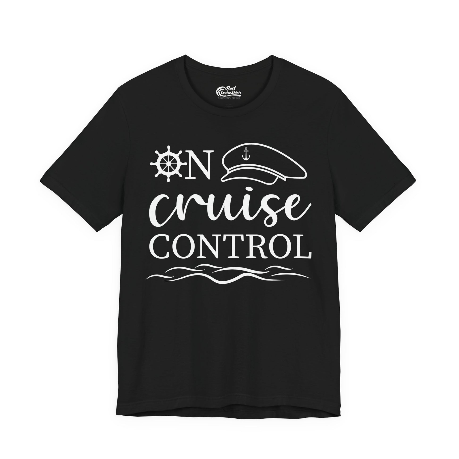 On Cruise Control Shirt - Nautical Captain Hat and Ship Wheel Design Premium Tee - Best Cruise Shirts