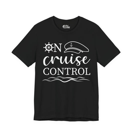 On Cruise Control Shirt - Nautical Captain Hat and Ship Wheel Design Premium Tee - Best Cruise Shirts