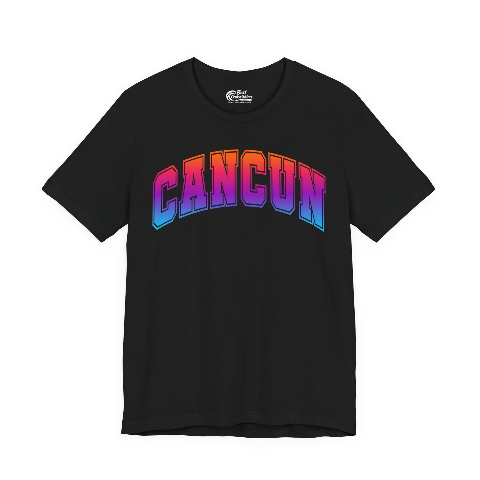 Cancun Mexico Bold Collegiate Style Shirt - Colorful Gradient Spring Break Premium Tee - Best Cruise Shirts