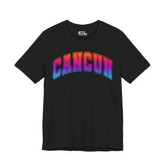 Cancun Mexico Bold Collegiate Style Shirt - Colorful Gradient Spring Break Premium Tee - Best Cruise Shirts