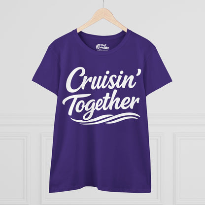 Cruisin Together Group Unity Shirt with Bold Script and Wave Design Ladies Tee - View 17 - Best Cruise Shirts