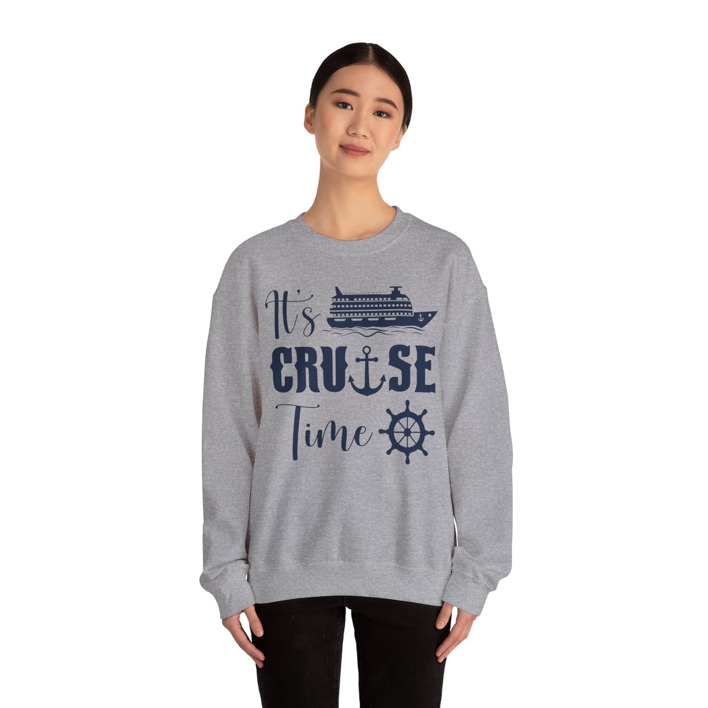 It’s Cruise Time Shirt - Nautical Ship Anchor Wheel Bold Graphic Sweatshirt - View 22 - Best Cruise Shirts