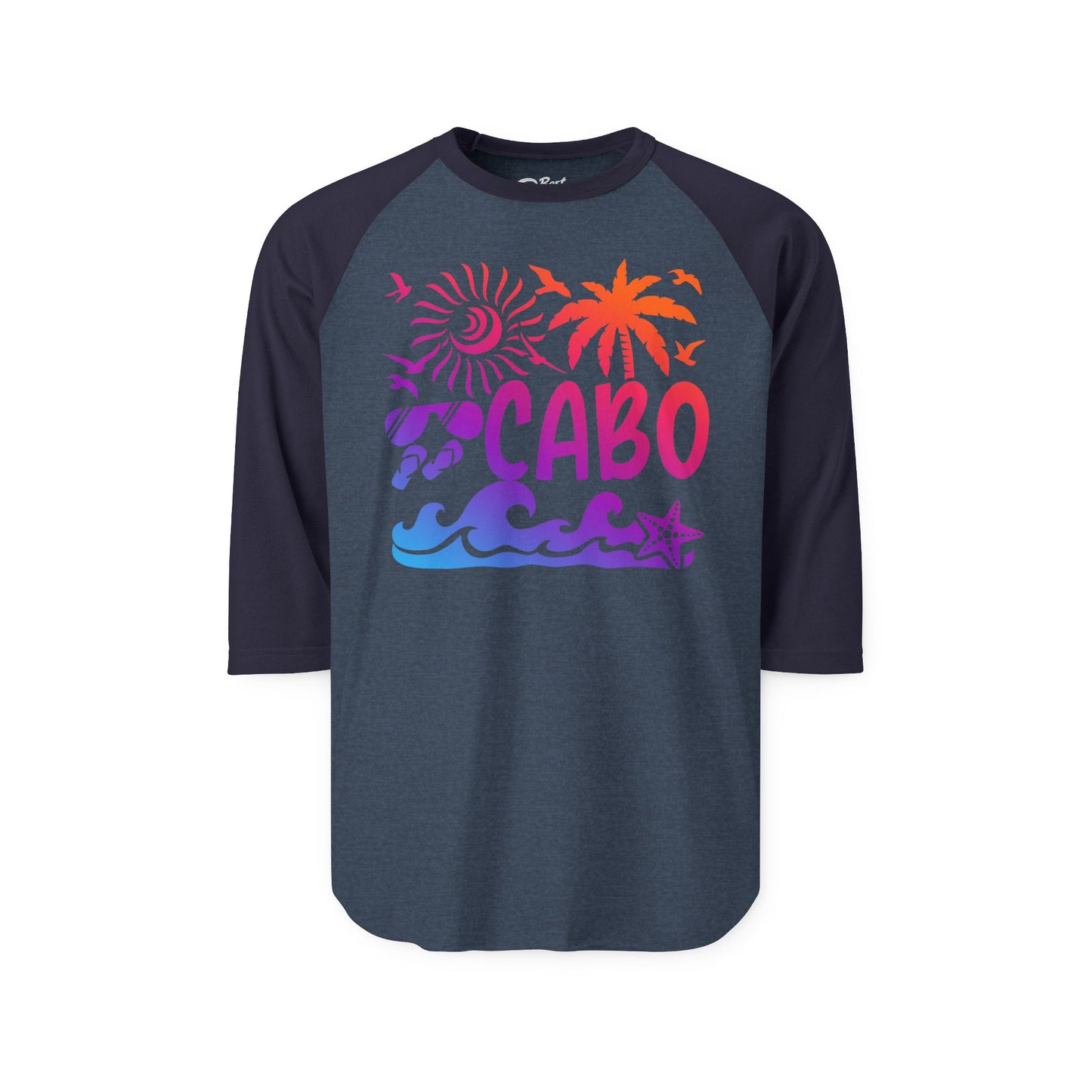 Cabo San Lucas Shirt - Tropical Sunset Palm Beach Vacation Graphic Tee 3/4 Sleeve - Best Cruise Shirts