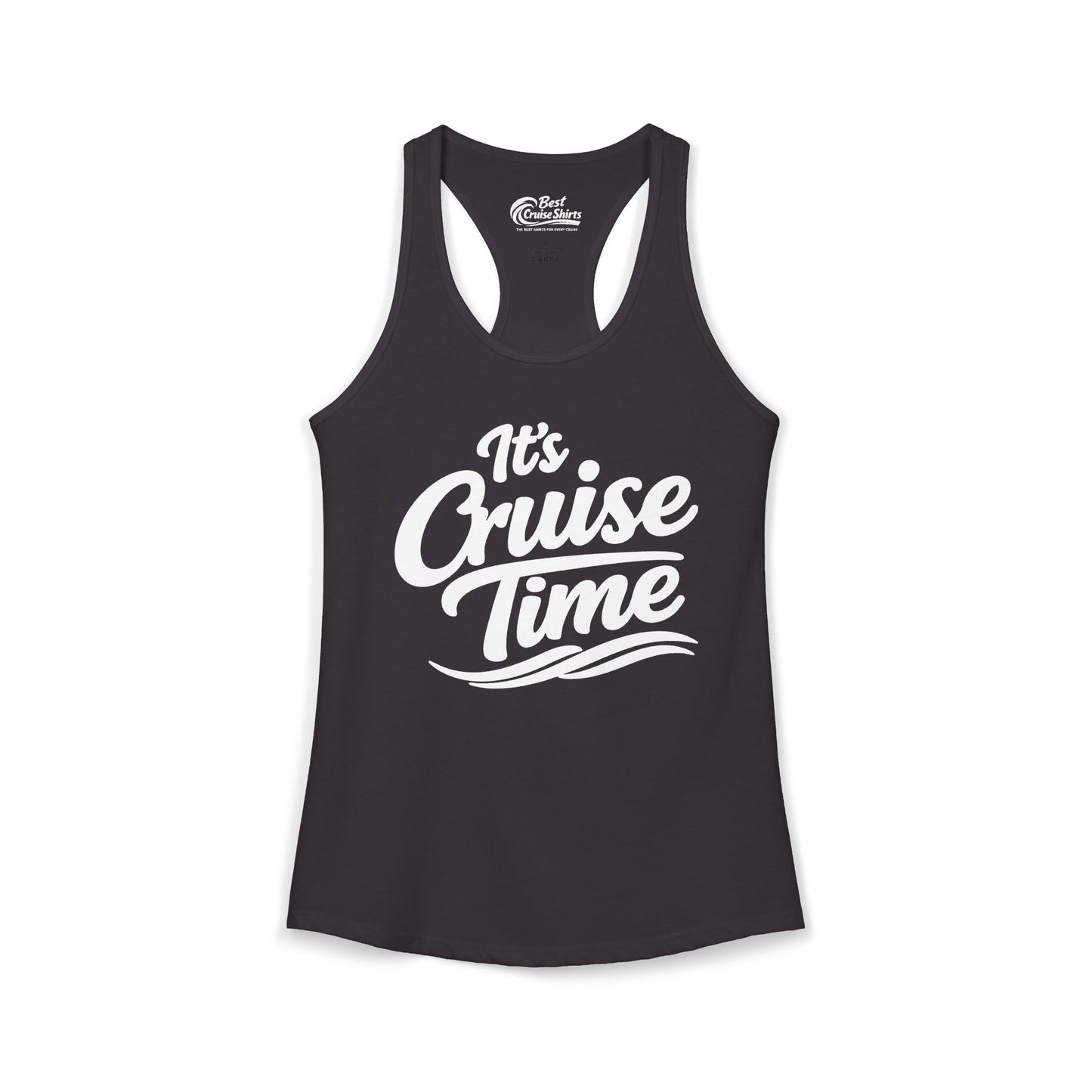 It’s Cruise Time Bold Nautical Wave Typography Cruise Shirt Ladies Tank - Best Cruise Shirts