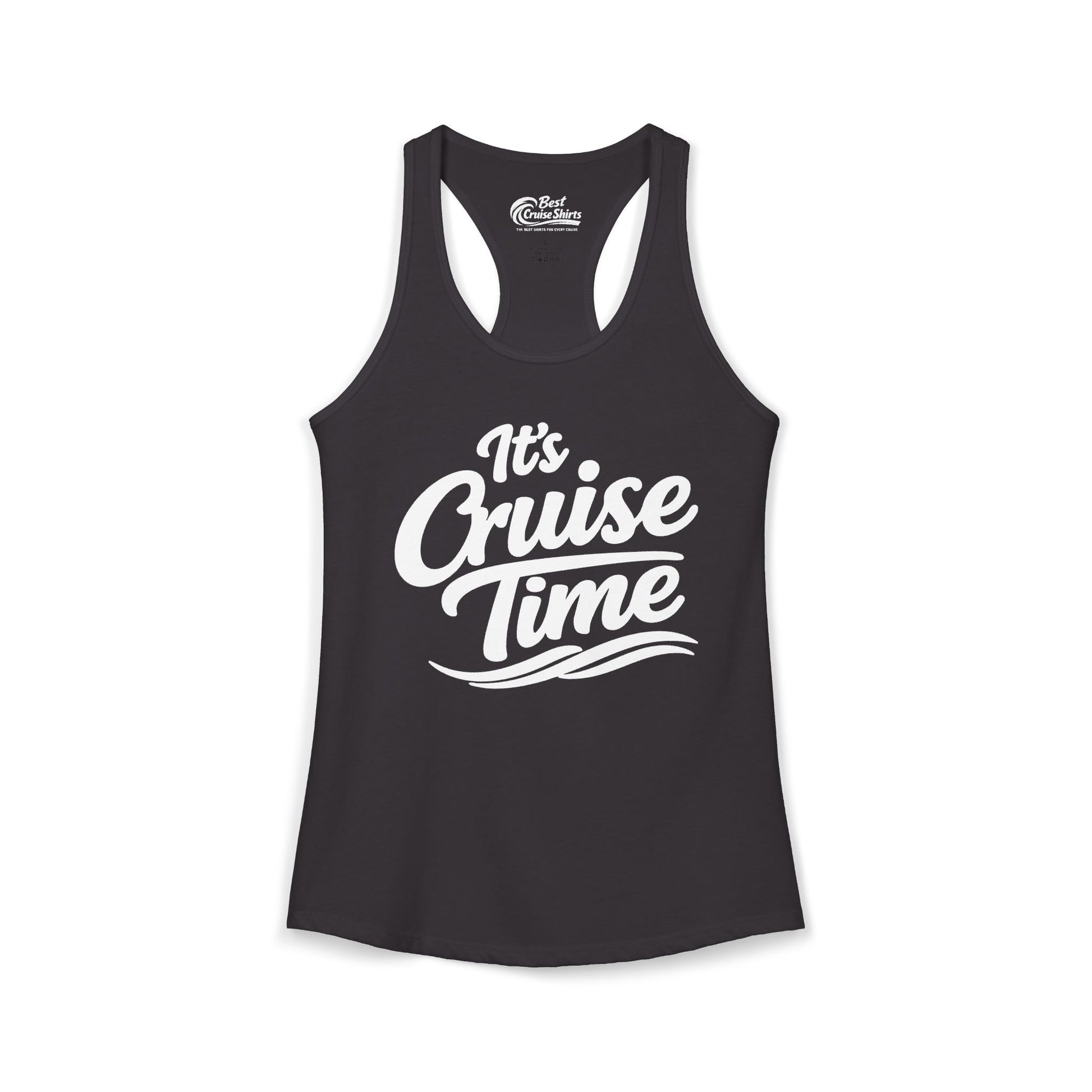 It’s Cruise Time Bold Nautical Wave Typography Cruise Shirt Ladies Tank - Best Cruise Shirts