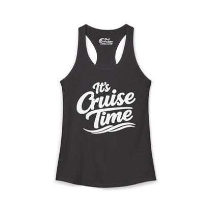 It’s Cruise Time Bold Nautical Wave Typography Cruise Shirt Ladies Tank - Best Cruise Shirts