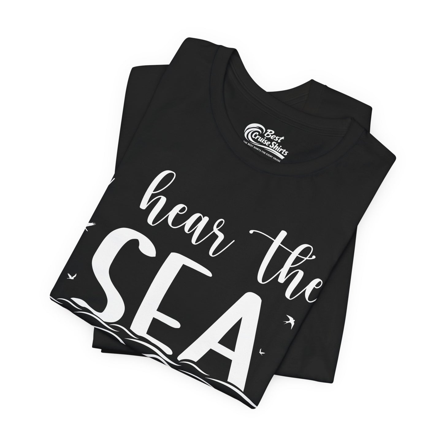 Sea Calling Nautical Beach Quote Shirt With Waves And Birds Art Premium Tee - View 3 - Best Cruise Shirts