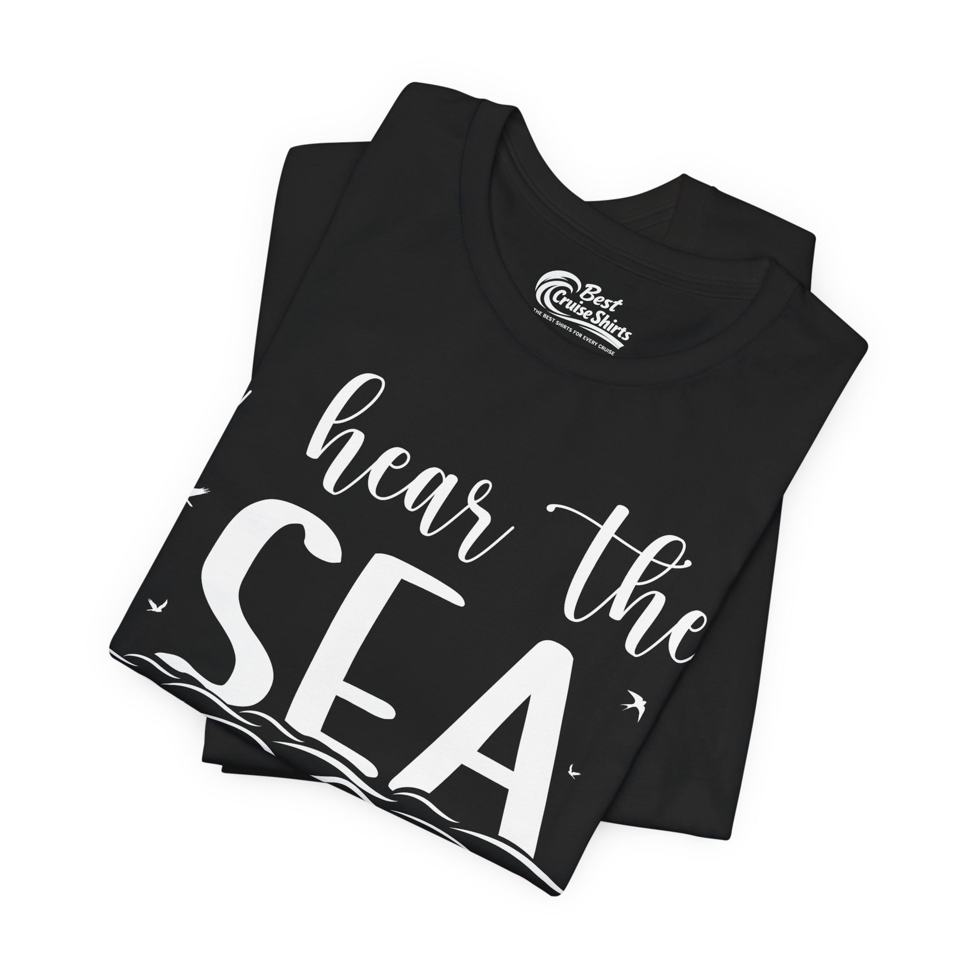 Sea Calling Nautical Beach Quote Shirt With Waves And Birds Art Premium Tee - View 3 - Best Cruise Shirts