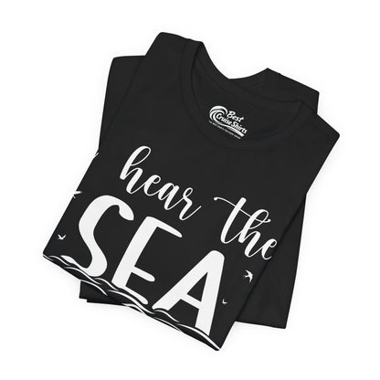 Sea Calling Nautical Beach Quote Shirt With Waves And Birds Art Premium Tee - View 3 - Best Cruise Shirts