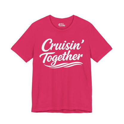 Cruisin Together Group Unity Shirt with Bold Script and Wave Design Premium Tee - View 6 - Best Cruise Shirts