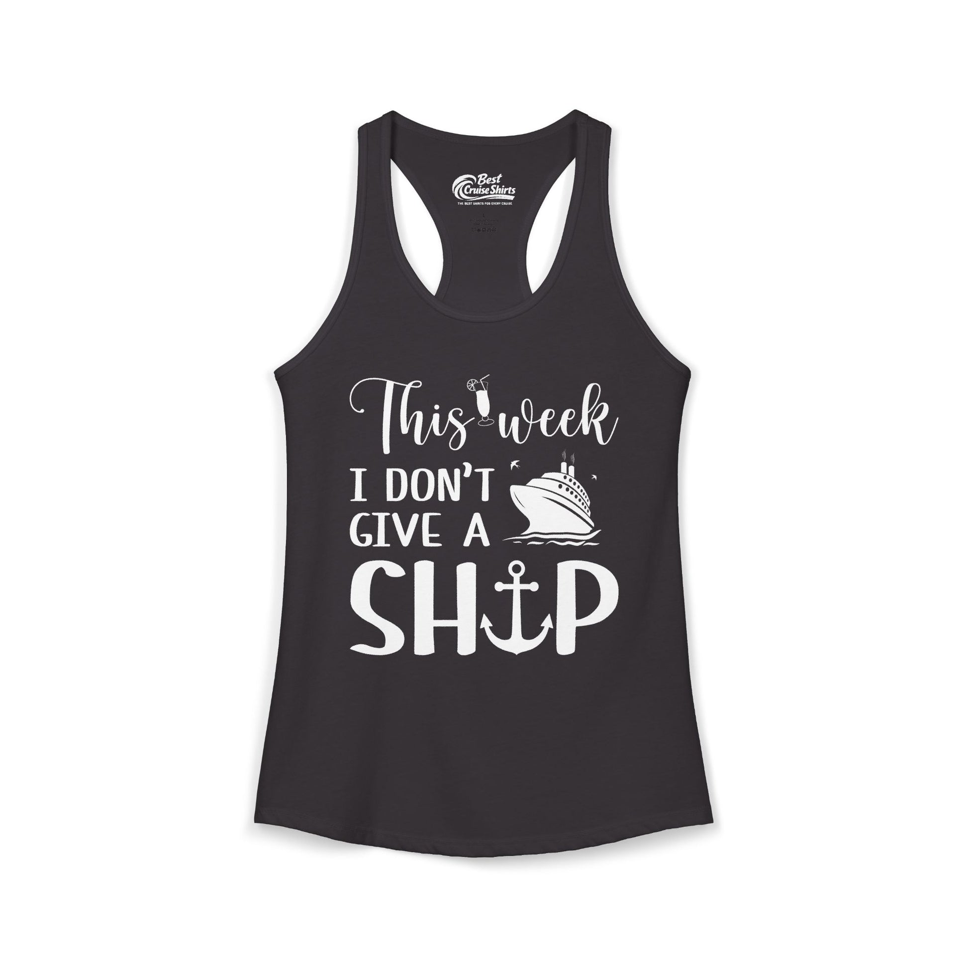 This Week I Don’t Give a Ship Funny Cruise Shirt With Nautical Icons Ladies Tank - Best Cruise Shirts