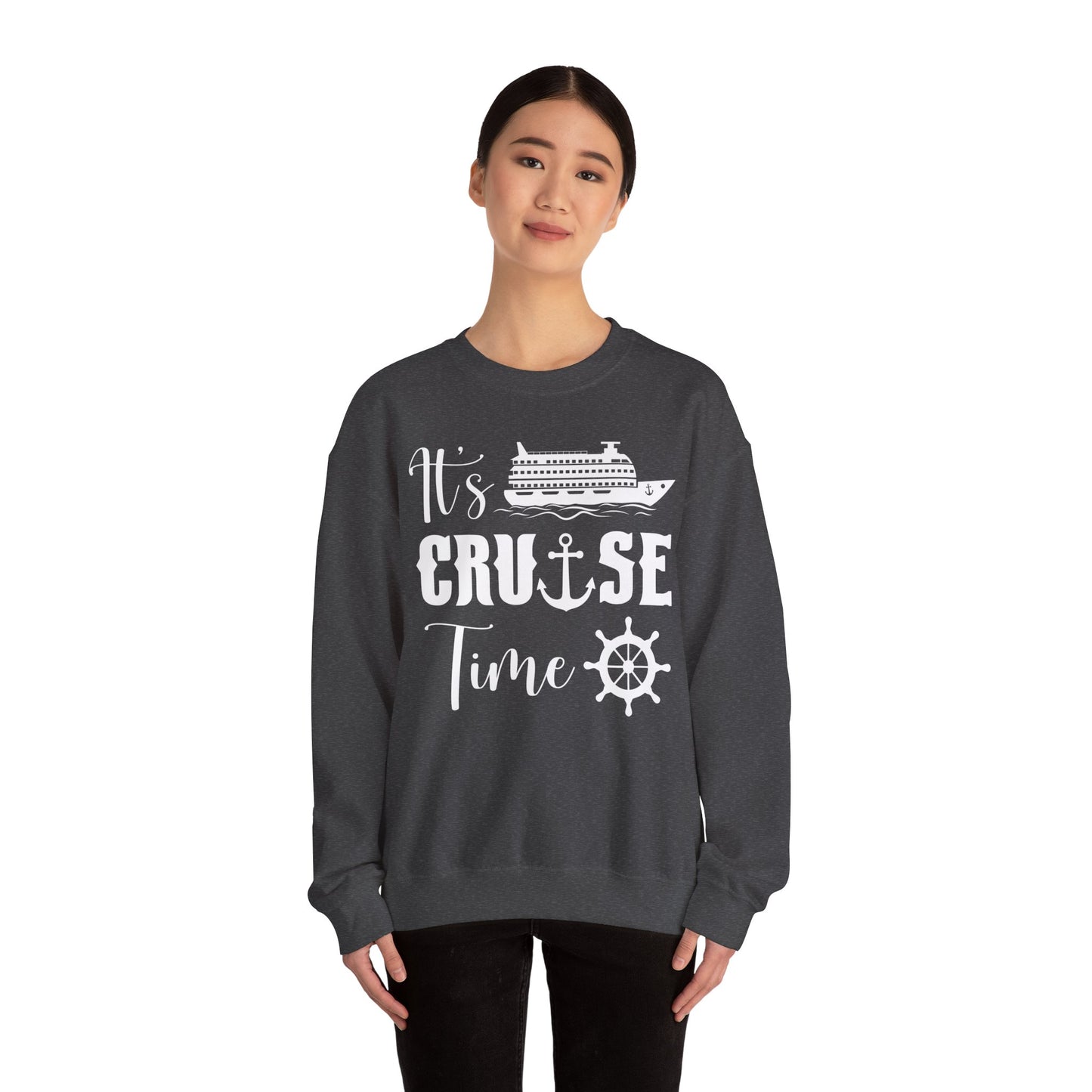 It’s Cruise Time Shirt - Nautical Ship Anchor Wheel Bold Graphic Sweatshirt - View 25 - Best Cruise Shirts
