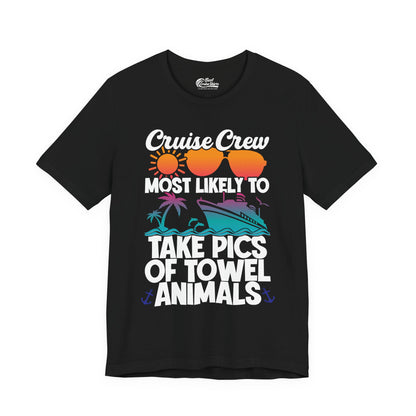 Cruise Crew Towel Animal Photo Squad Tropical Sunset Shirt Premium Tee - Best Cruise Shirts