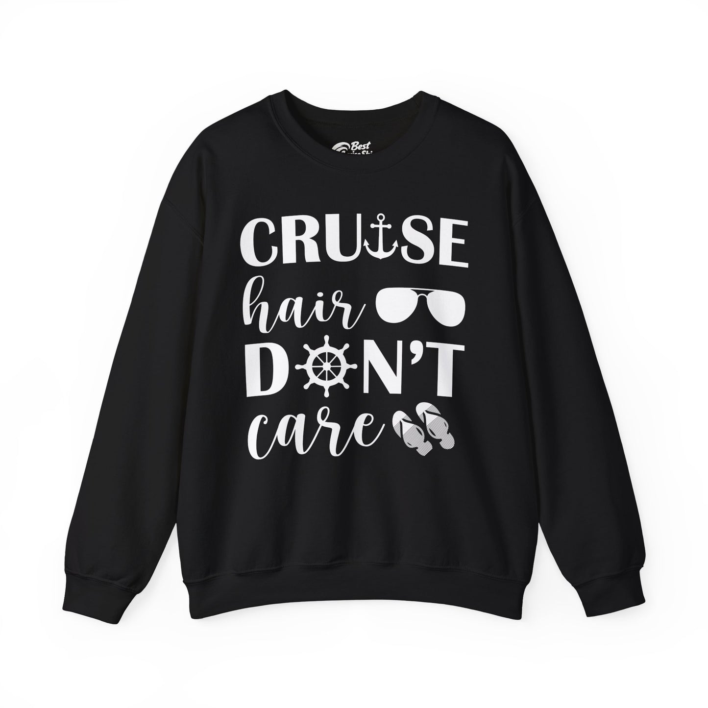 Cruise Hair Don't Care Shirt - Nautical Icons Summer Vacation Tee Sweatshirt - Best Cruise Shirts