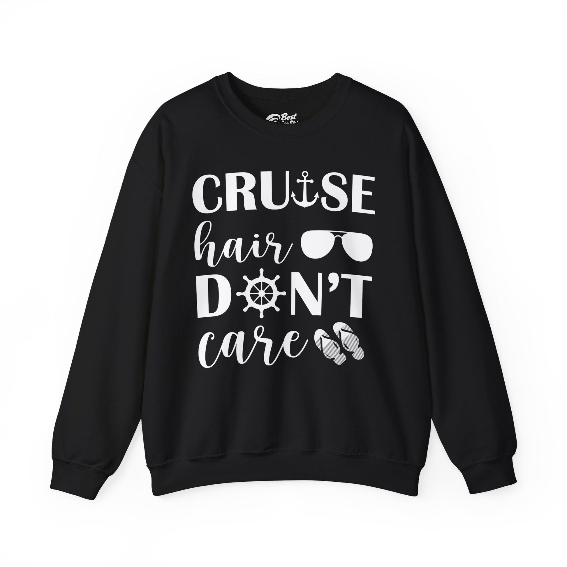 Cruise Hair Don't Care Shirt - Nautical Icons Summer Vacation Tee Sweatshirt - Best Cruise Shirts
