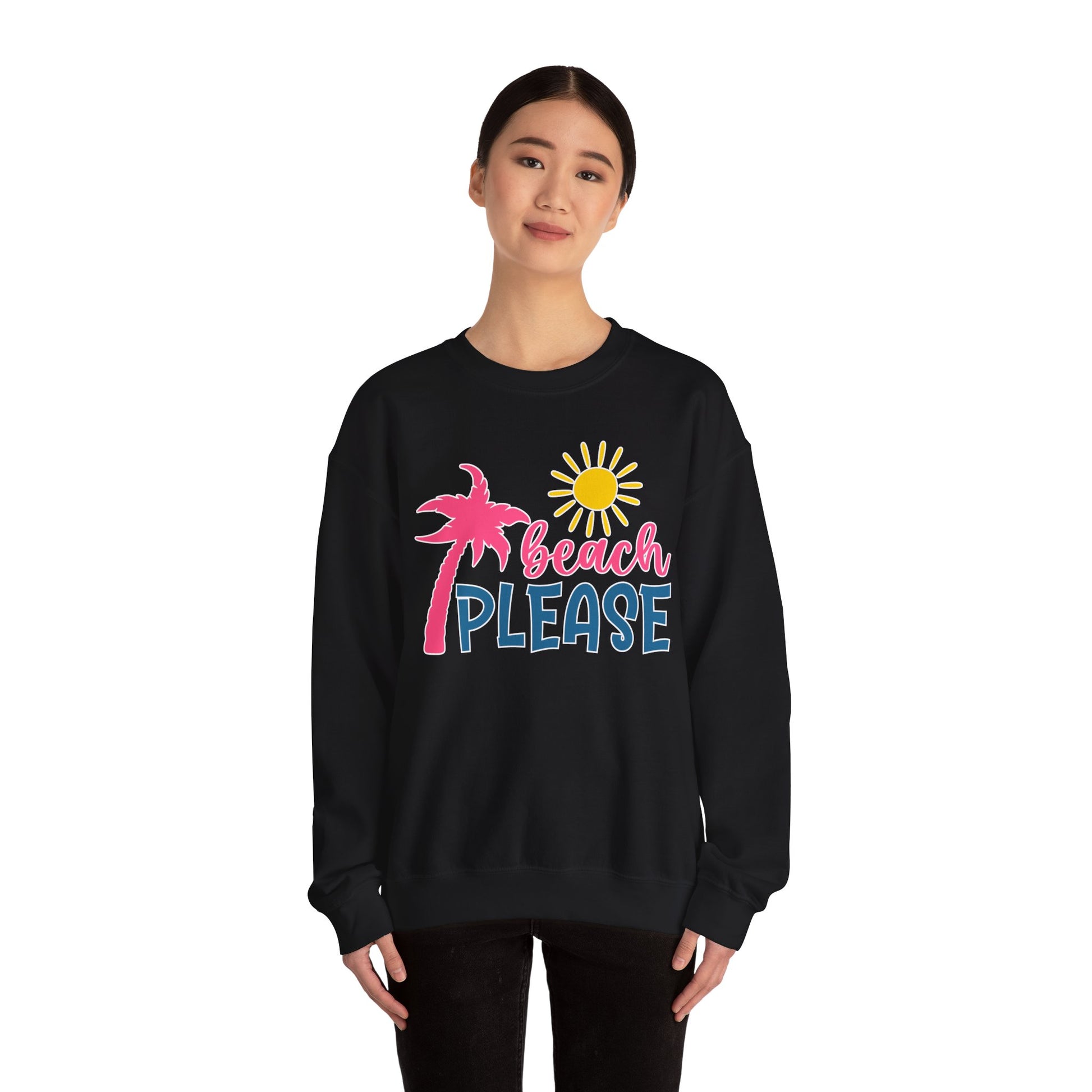 Beach Please Shirt - Tropical Palm Tree and Sun Funny Summer Tee Sweatshirt - View 4 - Best Cruise Shirts