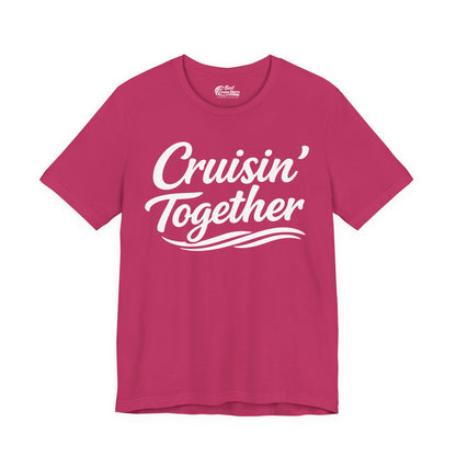 Cruisin Together Group Unity Shirt with Bold Script and Wave Design Premium Tee - View 7 - Best Cruise Shirts
