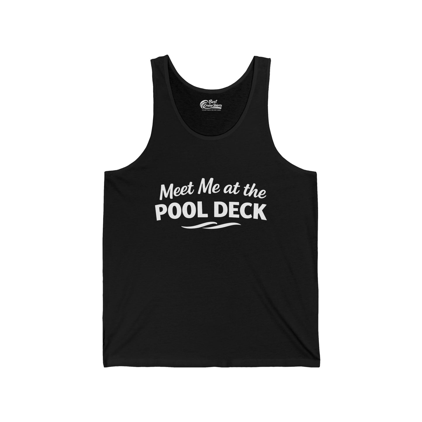 Meet Me At The Pool Deck Bold Fun Poolside Water Wave Shirt — Tank Top