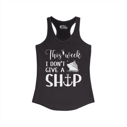 This Week I Don’t Give a Ship Funny Cruise Shirt With Nautical Icons Ladies Tank - View 2 - Best Cruise Shirts