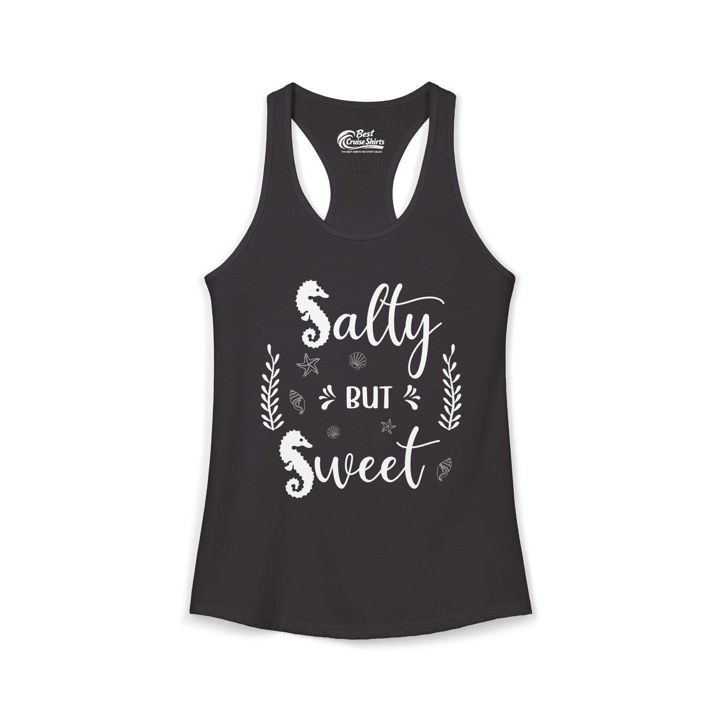 Salty But Sweet Seahorse Ocean Beach Shirt - Whimsical Summer Tee Ladies Tank - Best Cruise Shirts