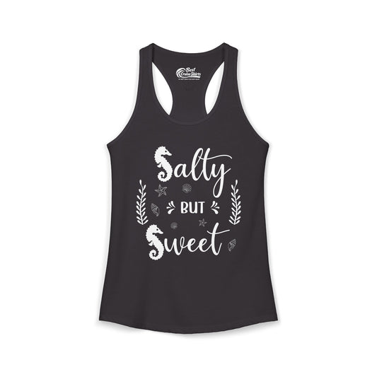 Salty But Sweet Seahorse Ocean Beach Shirt - Whimsical Summer Tee Ladies Tank - Best Cruise Shirts