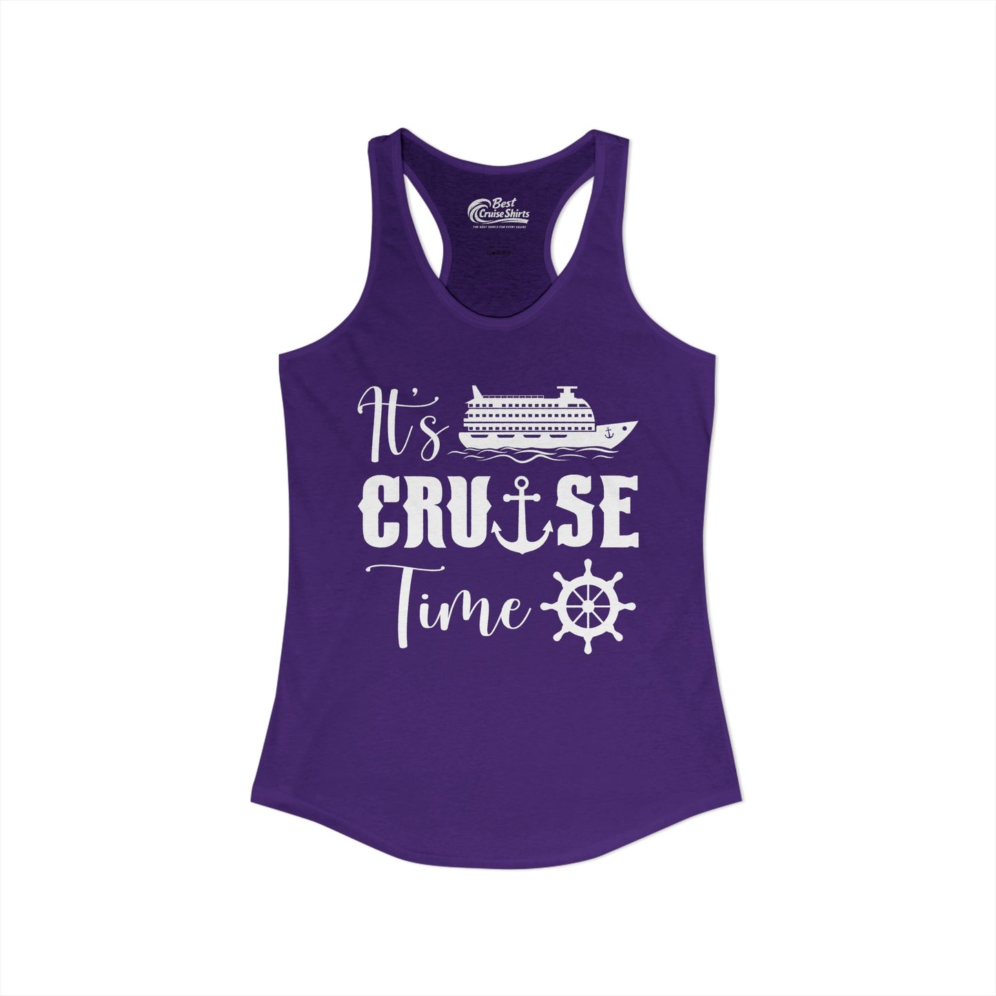 It’s Cruise Time Shirt - Nautical Ship Anchor Wheel Bold Graphic Ladies Tank - View 31 - Best Cruise Shirts
