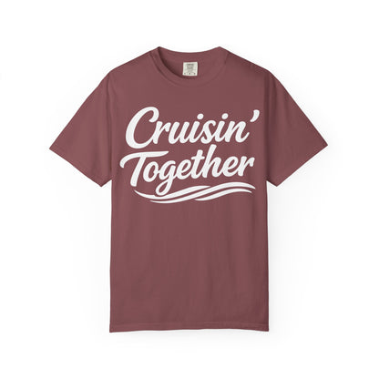 Cruisin Together Group Unity Shirt with Bold Script and Wave Design Comfort - Best Cruise Shirts