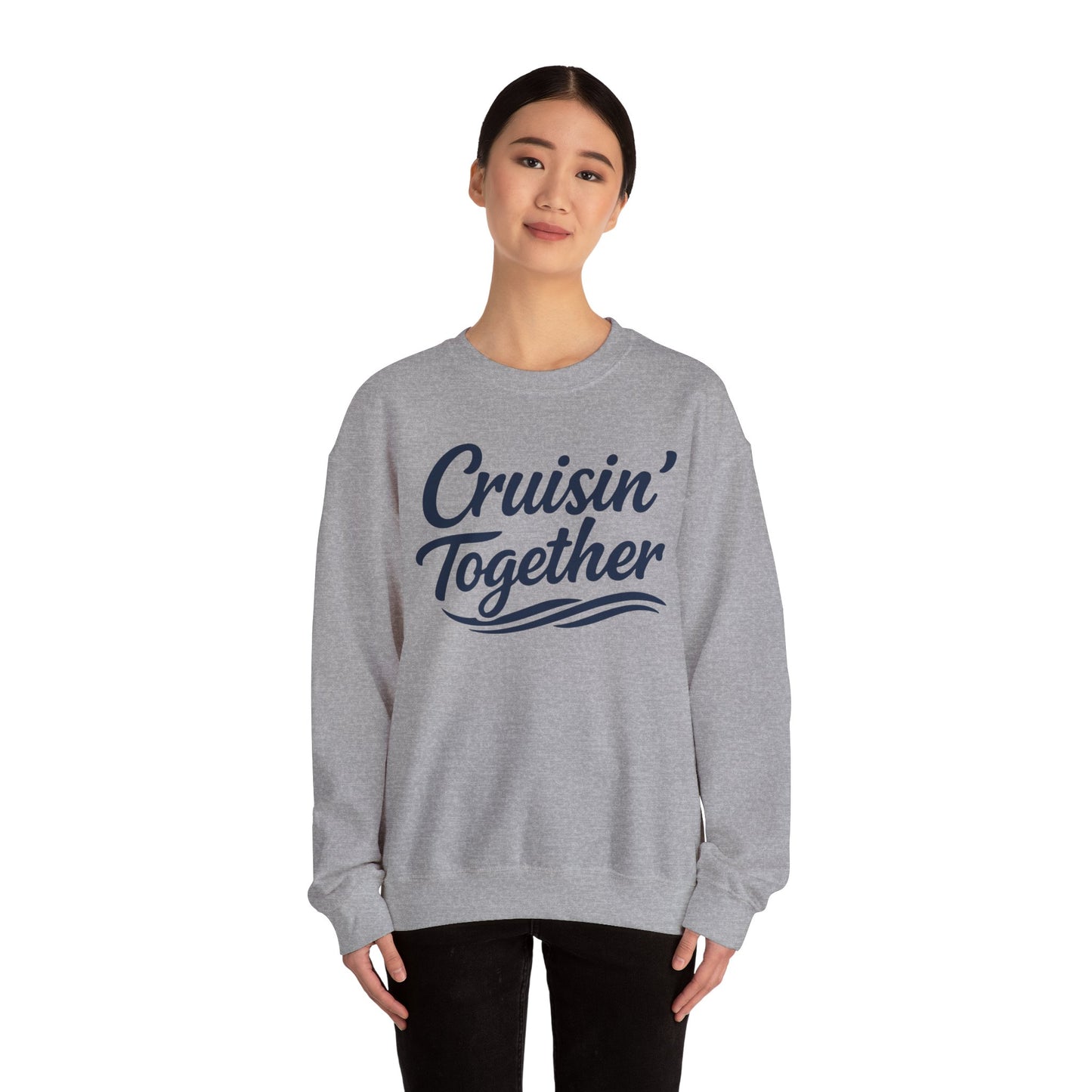 Cruisin Together Group Unity Shirt with Bold Script and Wave Design Sweatshirt - View 21 - Best Cruise Shirts