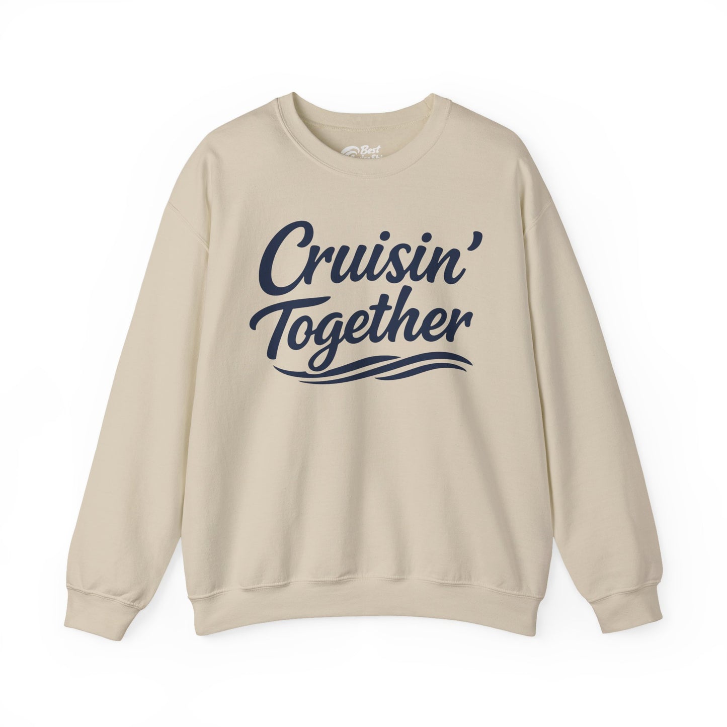 Cruisin Together Group Unity Shirt with Bold Script and Wave Design Sweatshirt - View 4 - Best Cruise Shirts