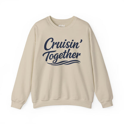 Cruisin Together Group Unity Shirt with Bold Script and Wave Design Sweatshirt - View 4 - Best Cruise Shirts