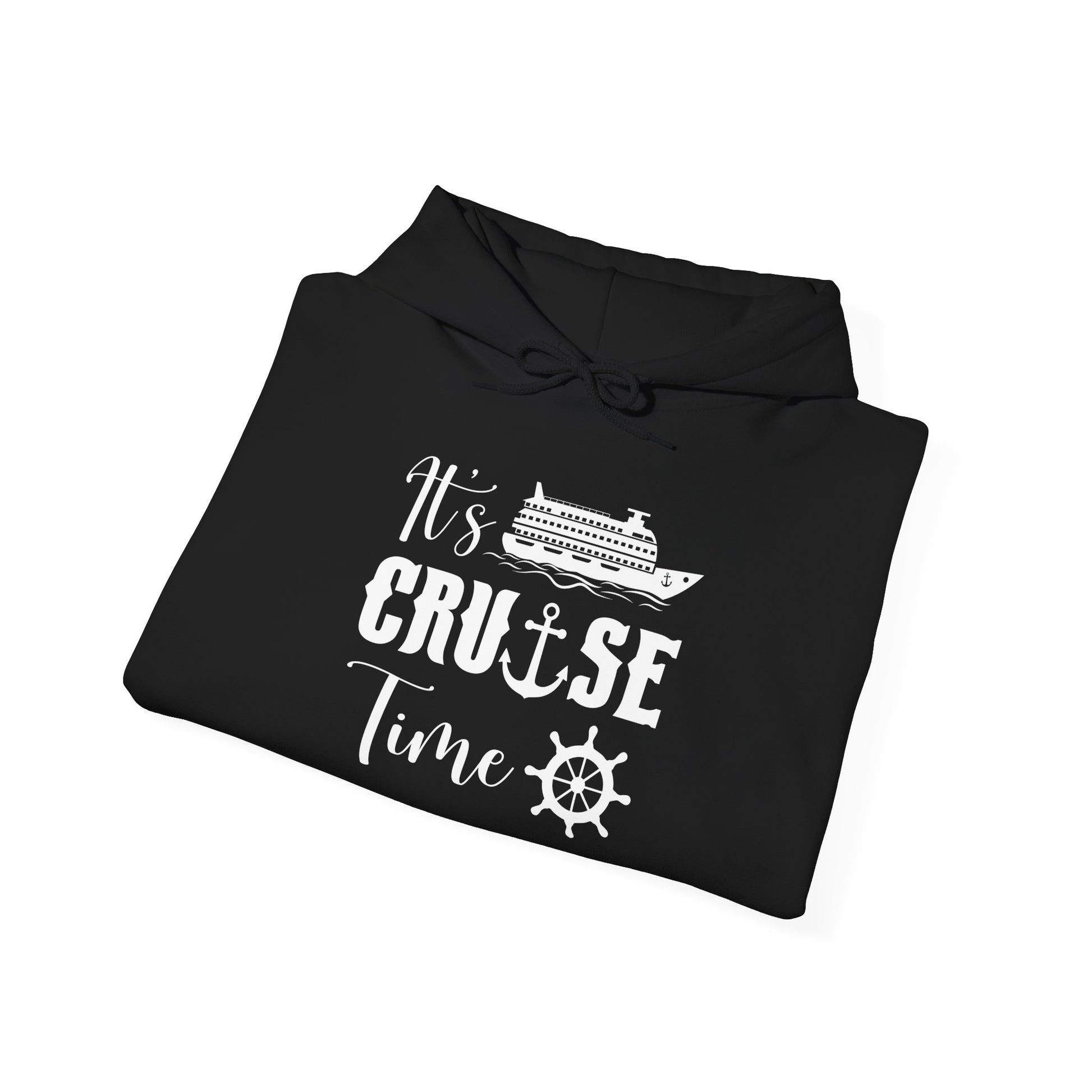 It’s Cruise Time Shirt - Nautical Ship Anchor Wheel Bold Graphic Hoodie - View 11 - Best Cruise Shirts