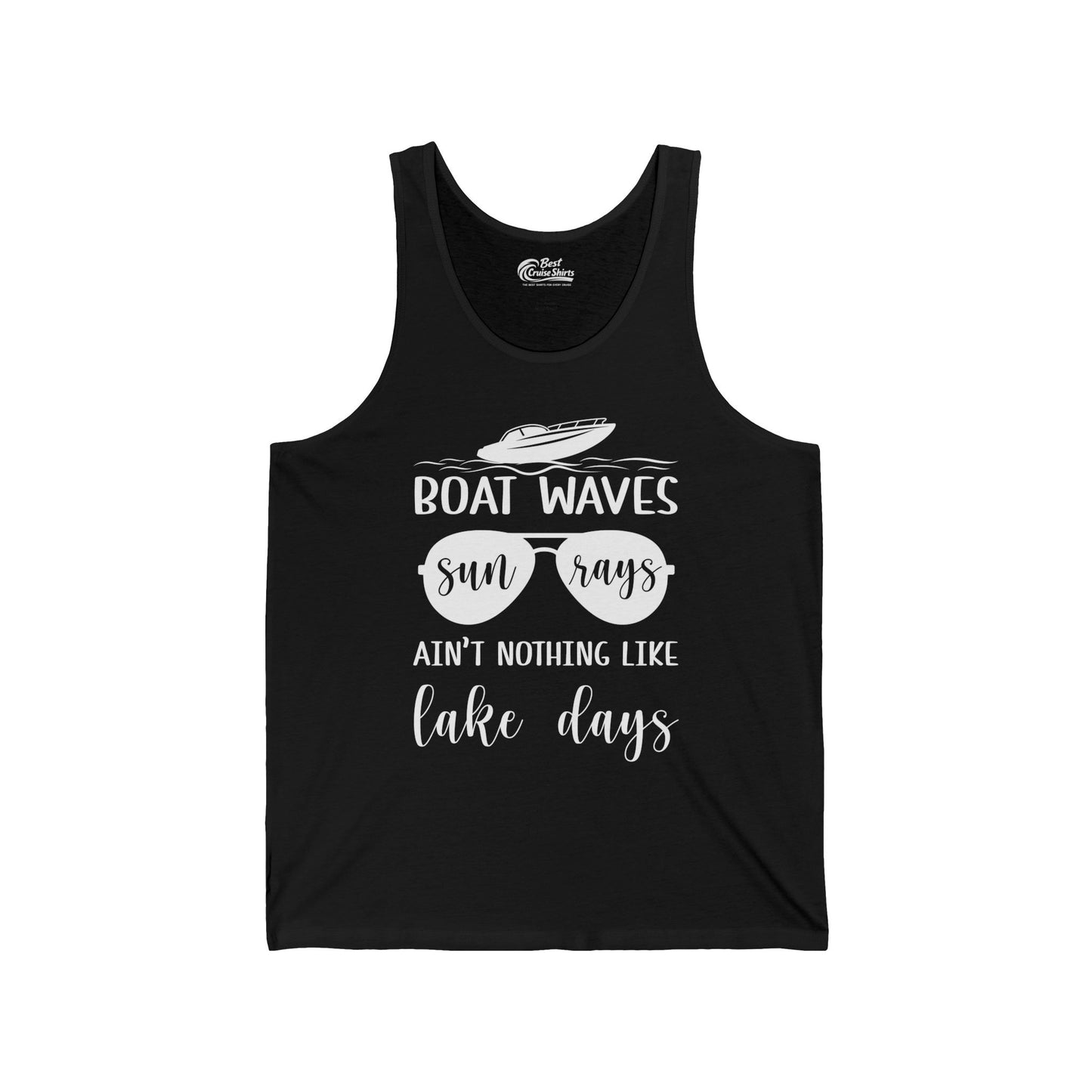 Boat Waves Sun Rays Lake Days Summer Lake Life Shirt — Tank Top