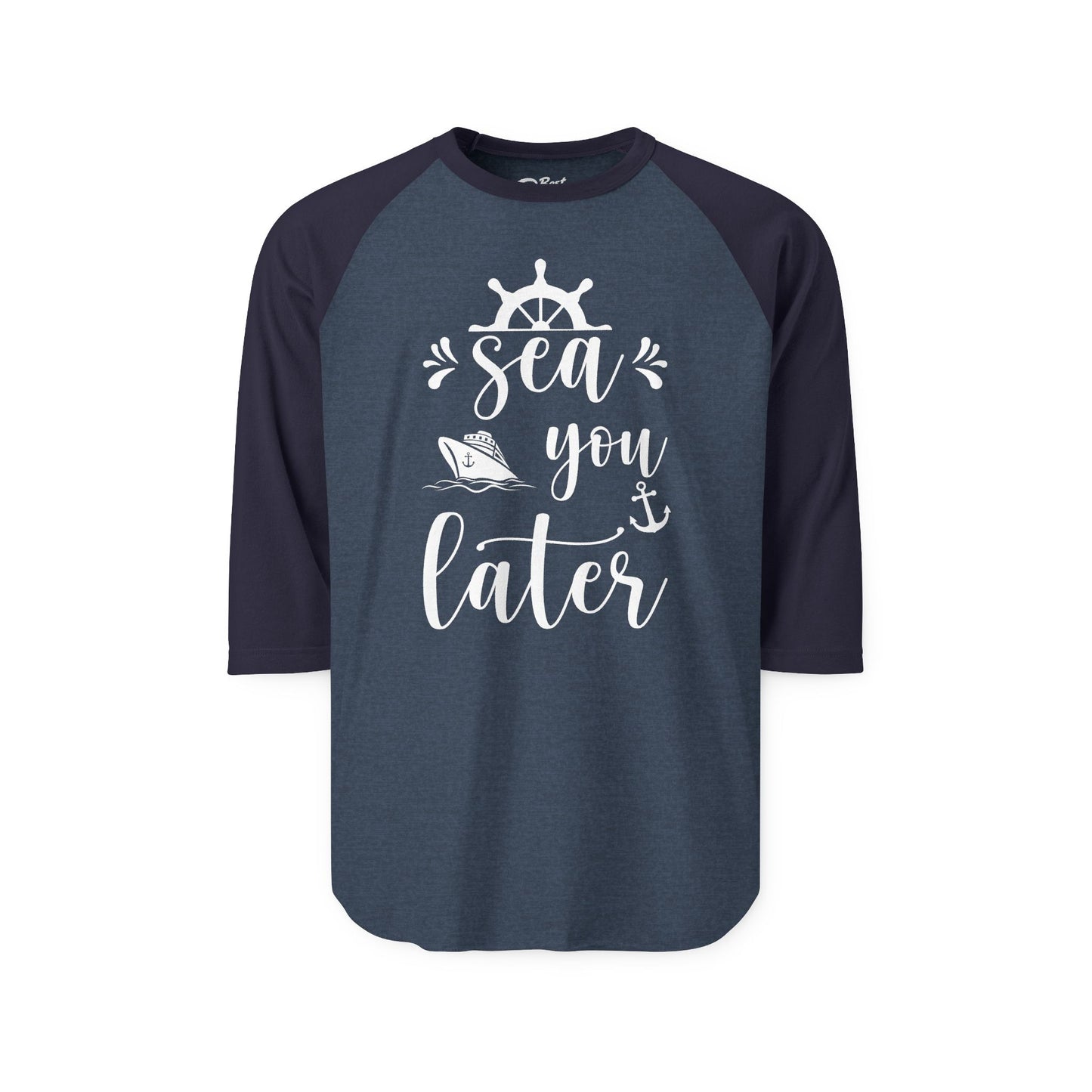 Sea You Later Nautical Cruise Shirt - Cruise Ship Anchor Pun Apparel 3/4 Sleeve - Best Cruise Shirts