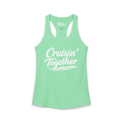 Cruisin Together Group Unity Shirt with Bold Script and Wave Design Ladies Tank - Best Cruise Shirts