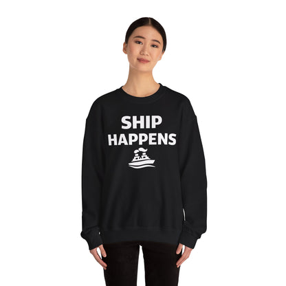 Ship Happens Shirt - Funny Cruise Ship Pun Tee With Simple Ship Graphic Sweatshirt - View 4 - Best Cruise Shirts