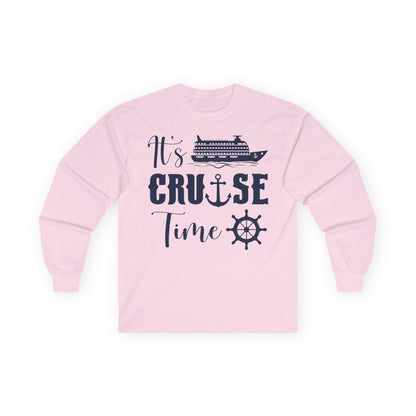 It’s Cruise Time Shirt - Nautical Ship Anchor Wheel Bold Graphic Long Sleeve - View 10 - Best Cruise Shirts