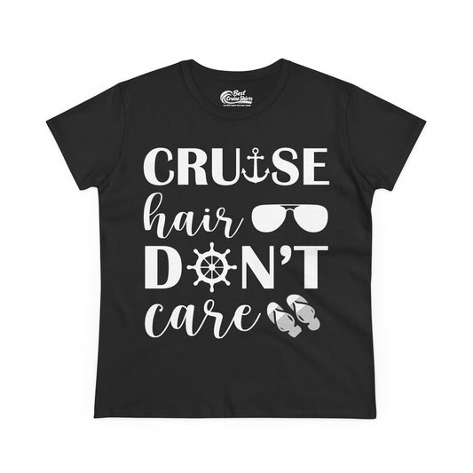 Cruise Hair Don't Care Shirt - Nautical Icons Summer Vacation Tee Ladies Tee - Best Cruise Shirts