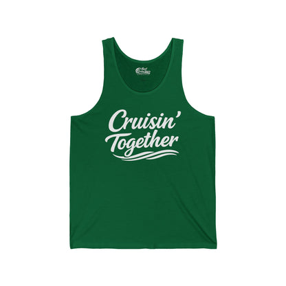Cruisin Together Group Unity Shirt with Bold Script and Wave Design Tank Top - View 4 - Best Cruise Shirts