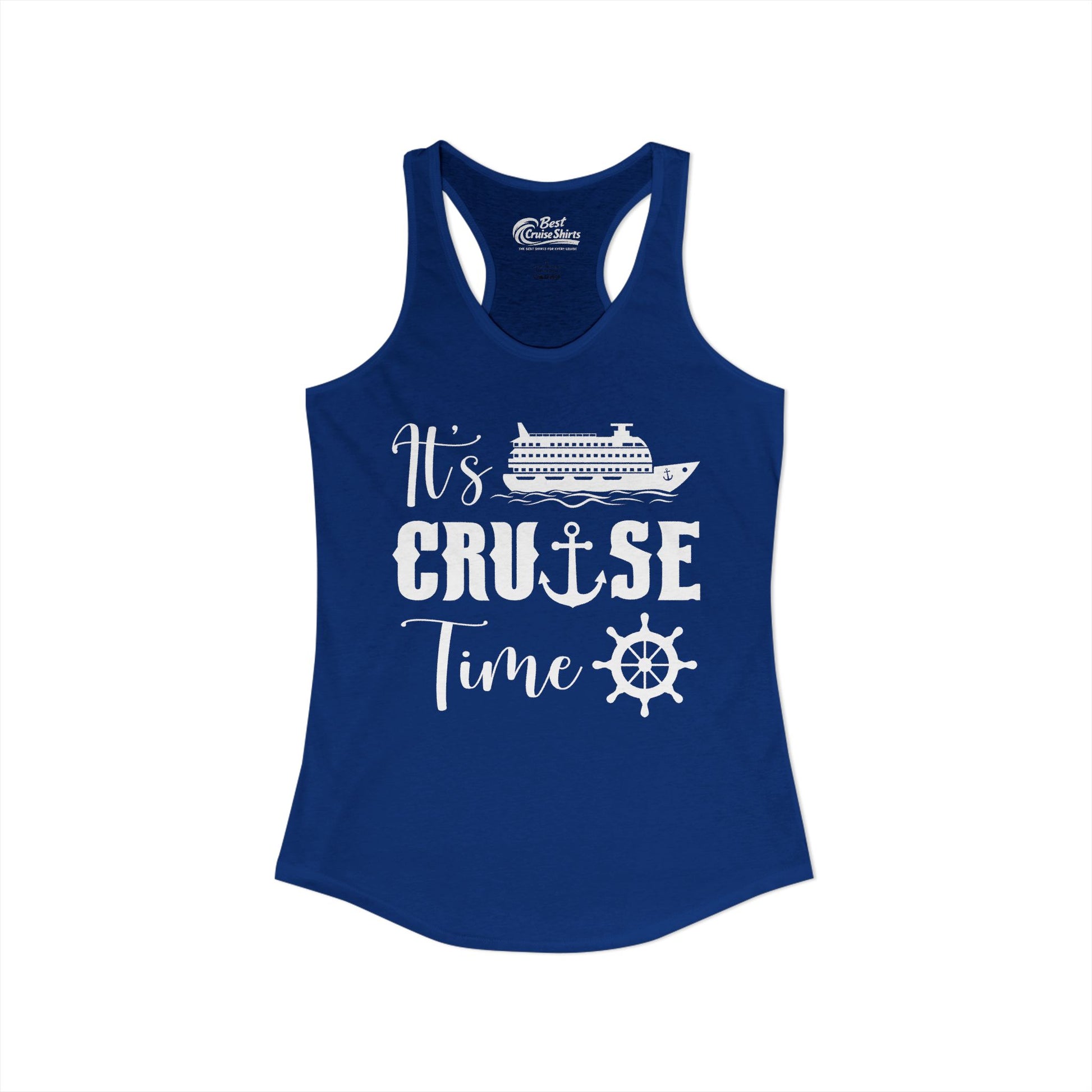 It’s Cruise Time Shirt - Nautical Ship Anchor Wheel Bold Graphic Ladies Tank - View 25 - Best Cruise Shirts